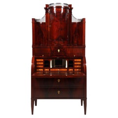 Northern German Biedermeier Secretaire with Secret Compartments, 1820s, Mahogany