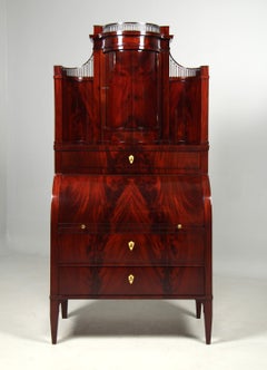Northern German Biedermeier Secretaire with Secret Compartments, 1820s, Mahogany