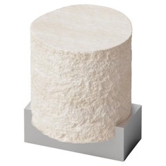 DOOQ! NEW! MODERN! On the Rocks Side Table in Travertine and Metal details
