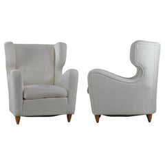 Wingback Chairs by Melchiorre Bega 1940s, Reupholstered in Metaphore Fabric