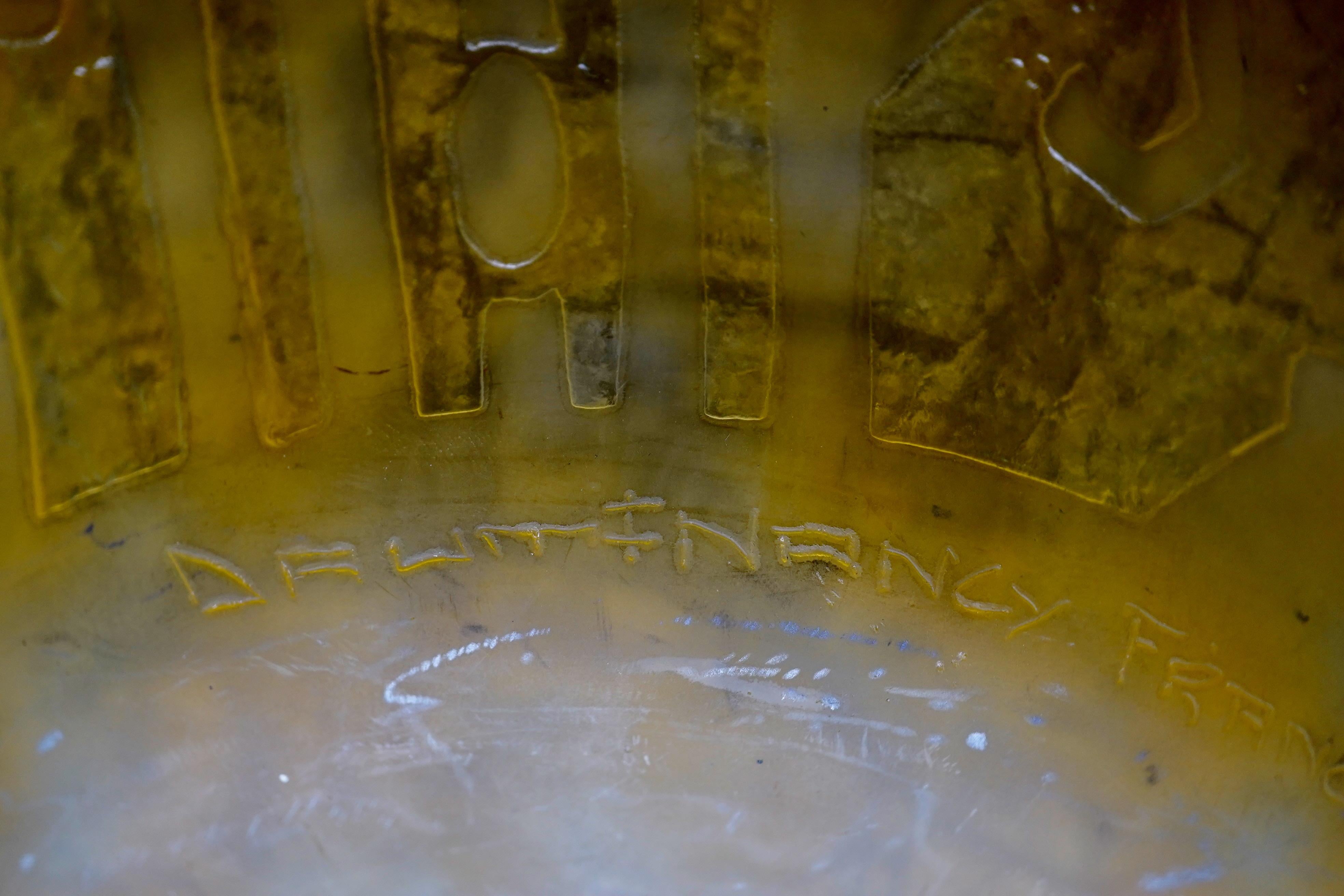 Art Glass Daum Art Deco Deep Decoration  Large Vase. For Sale