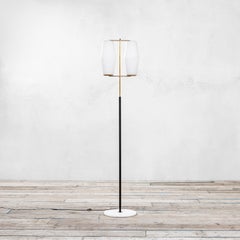 20th Century Stilnovo Floor Lamp with Diffusers in Opal Glass and Base in Marble