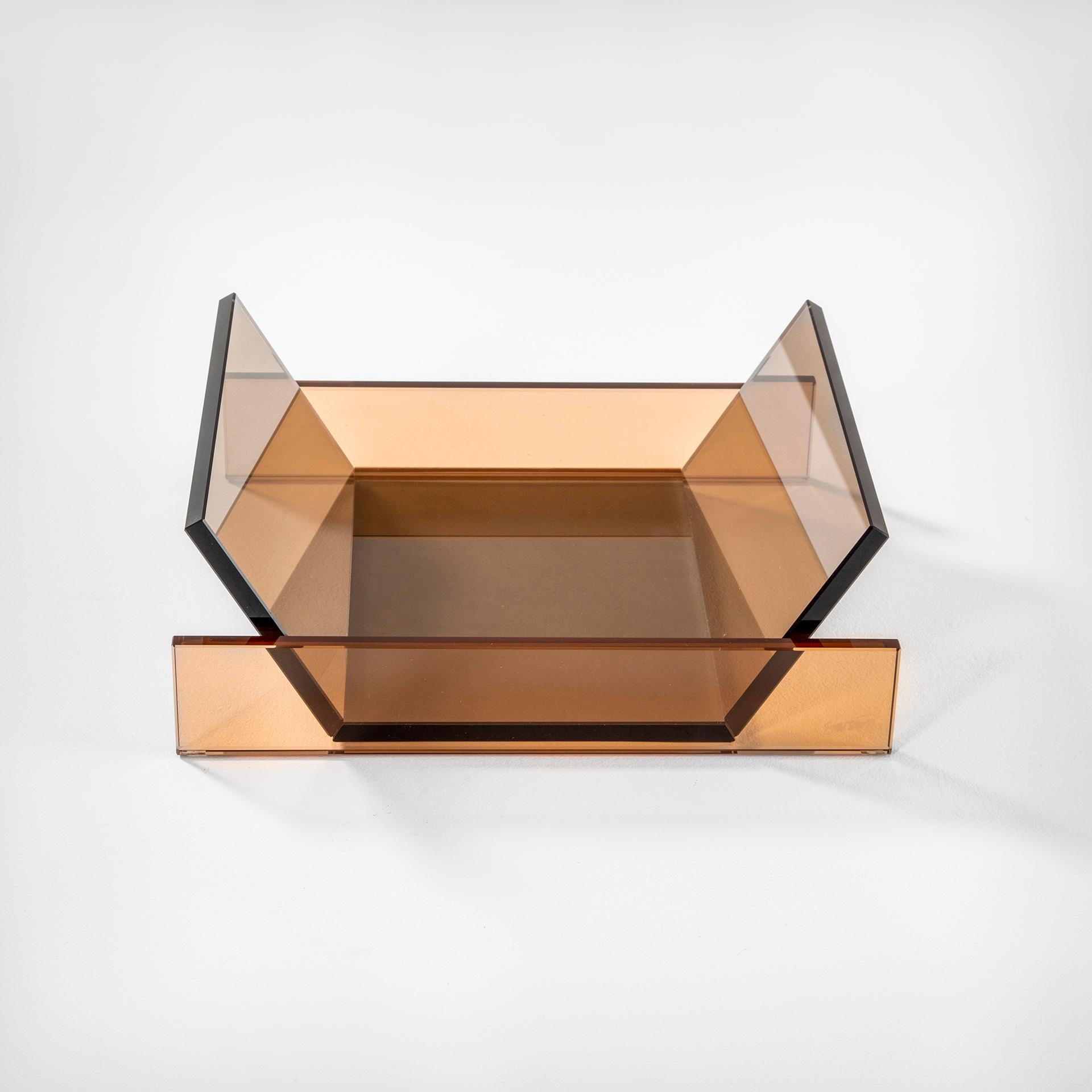 20. Jahrhundert Ettore Sottsass RSVP Tafelaufsatz Mod, Rosa in farbigem Glas (21. Jahrhundert und zeitgenössisch) im Angebot