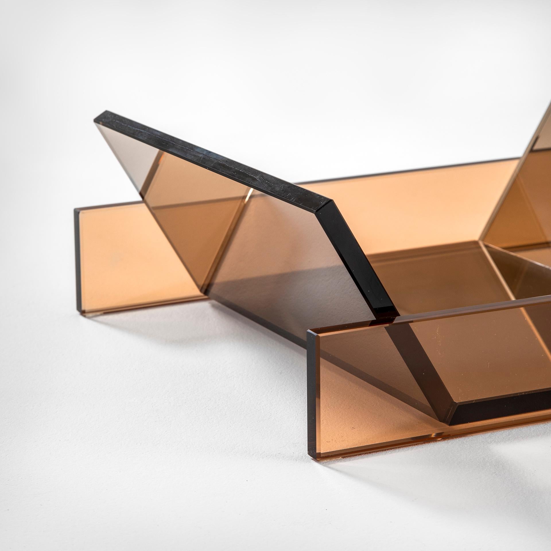 20. Jahrhundert Ettore Sottsass RSVP Tafelaufsatz Mod, Rosa in farbigem Glas (Moderne) im Angebot