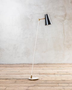 Stilnovo Floor Lamp, Brass and Lacquered Metal, 1960