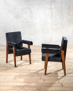 Sillones «Advocate» de Pierre Jeanneret, estructura de teca, diseño moderno, 1955