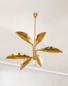 Lámpara colgante Angelo Lelii modelo 12369, latón y metal lacado, 1951