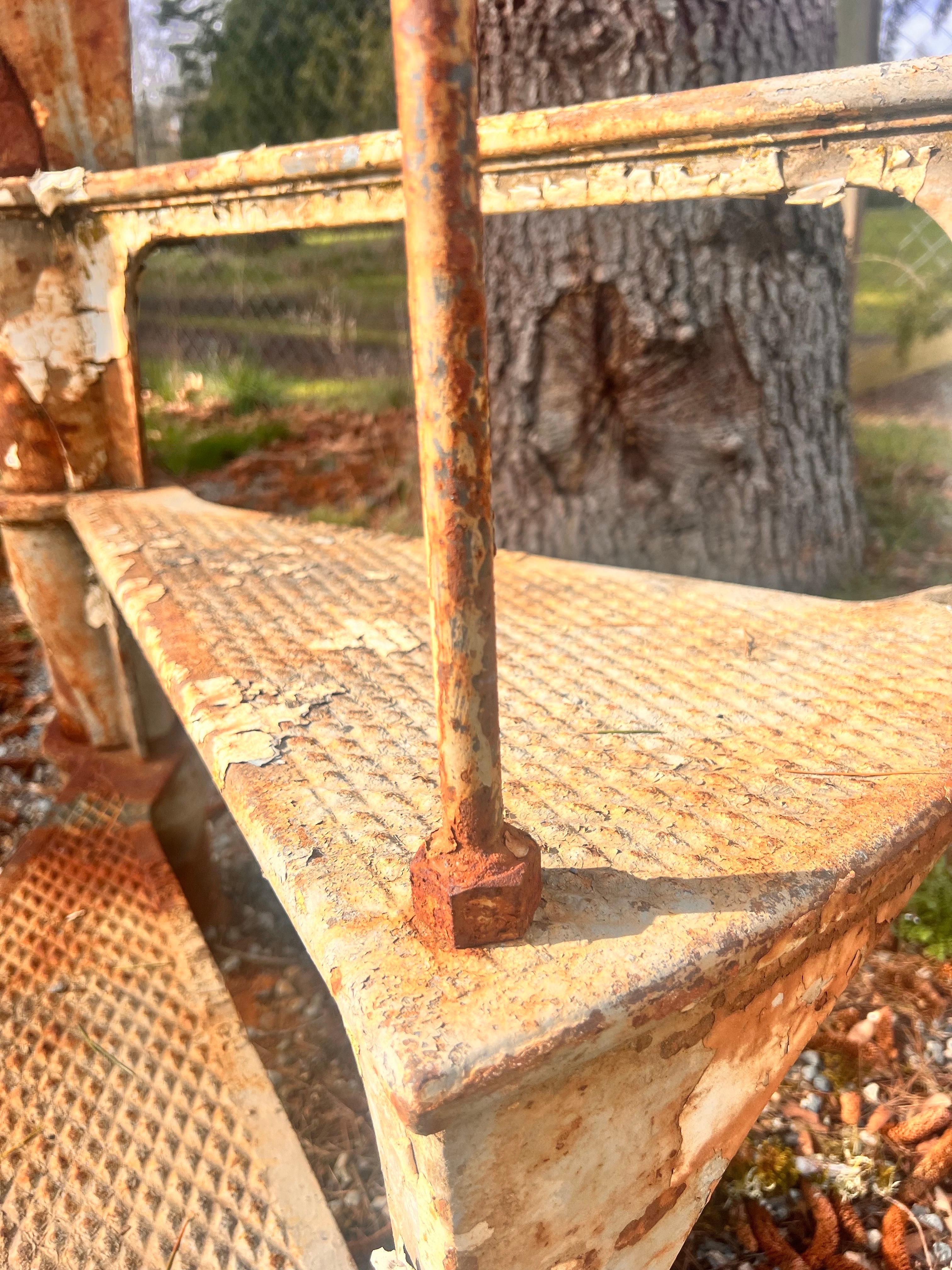 American Historic Industrial Iron Spiral Staircase from Boeing's Iconic Plant 2 For Sale