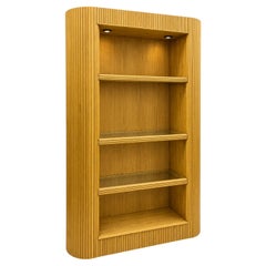 1970s Italian Organic Modern Pencil Bamboo Bookshelf / Display Cabinet