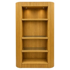 1970s Italian Organic Modern Pencil Bamboo Bookshelf / Display Cabinet