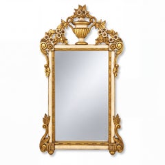 Italian Neo-Classical Style Giltwood Mirror With Urn & Floral Motif
