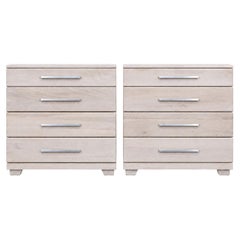 Mid-Century Modern Raymond Lowey Cerused Chests For Mengel Furniture - Pair