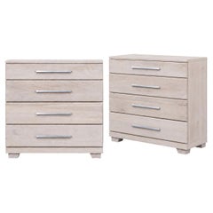 Mid-Century Modern Raymond Lowey Cerused Chests For Mengel Furniture - Pair