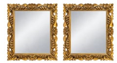 Mirrors Pair - 19th Century French Rococo Revival Carved Giltwood