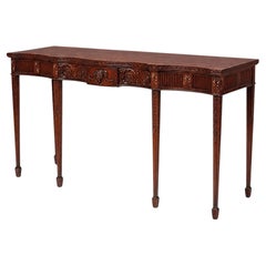 Italian Neoclassical Style Carved Mahogany W/ Ram Sideboard Console Table