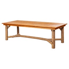 Ralph Lauren Style Rustic Oak Farm Table Faux Bois Legs - La Lune Collection 98”