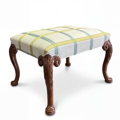 Georgian Style Carved Mahogany Ottoman / Stool Att. Theodore Alexander