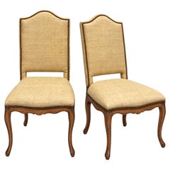 Stühle im französischen Louis-XV-Stil, mit Grasscloth-Bezug aus Fruchtbaumholz, original Nach Grange – Paar