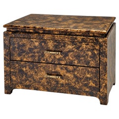 Henredon Pecho / Mesa / Baúl de estilo Asian Modern Ming de imitación de esmalte de goteo de tortuga