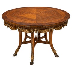 1930 J.N. Tavolino rotondo in stile neoclassico Slack New York Mahogany