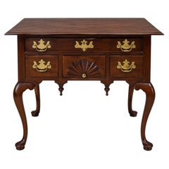 20th-C. Queen Anne Style Carved Mahogany Low Boy / Chest By Councill Craftsman