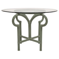 1970s Italian Organic Modern Pencil Bamboo Scrolling Loop Center Dining Table