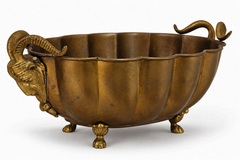 Italian Neo-Classical Style Brass Planters Cachepots Att. Decorative Crafts S/2