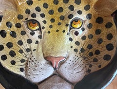 Mid-Century Hollywood Regency Italian Terracotta Leopard Plate Bowl
