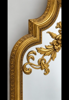 Italian Neo-Classical Style Gilded Cast Plaster and Terracotta Wall Mirror