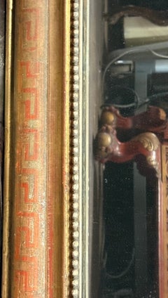 19th-C. French Louis Philippe Gold Leaf & Greek Key Giltwood Mirror