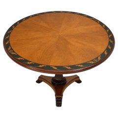 20th-C. Maitland-Smith Neo-Classical Style Round Inlaid Dining Center Table