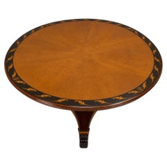 20th-C. Maitland-Smith Neo-Classical Style Round Inlaid Dining Center Table