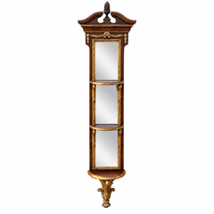 Theodore Alexander : supports muraux néoclassiques de 62 pouces pour miroir et étagères, en acajou et dorés