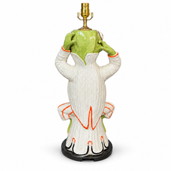 Large Scale Hollywood Regency Italian Frog Form Ceramic Table lamp