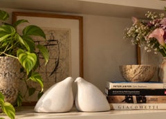 Lovey Dovey – One of a Kind Handcrafted Pair of White Abstract Bird Sculptures