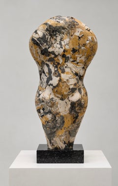 Abstract Sculpture of a Female Torso, Handcrafted in Scagliola, One of a Kind