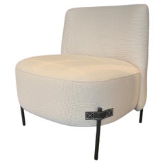 Armchair Breeze, Off white, Faux Leather Details 