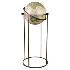 Paul McCobb Style Mid Century Brass Globe by Replogle  