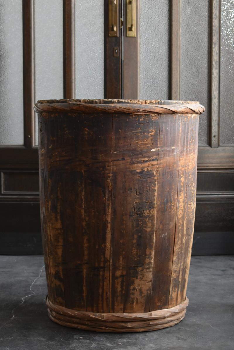 Old Japanese Wooden Barrel Containing Miso / Table Base / Planter/ Mingei