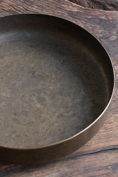 Japanese Antique Copper Alloyr Tray / 1800-1900 / Gong / Wabi-Sabi Art