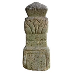 Antique Japanese stone pagoda finial fragment / Edo period /Buddhist art