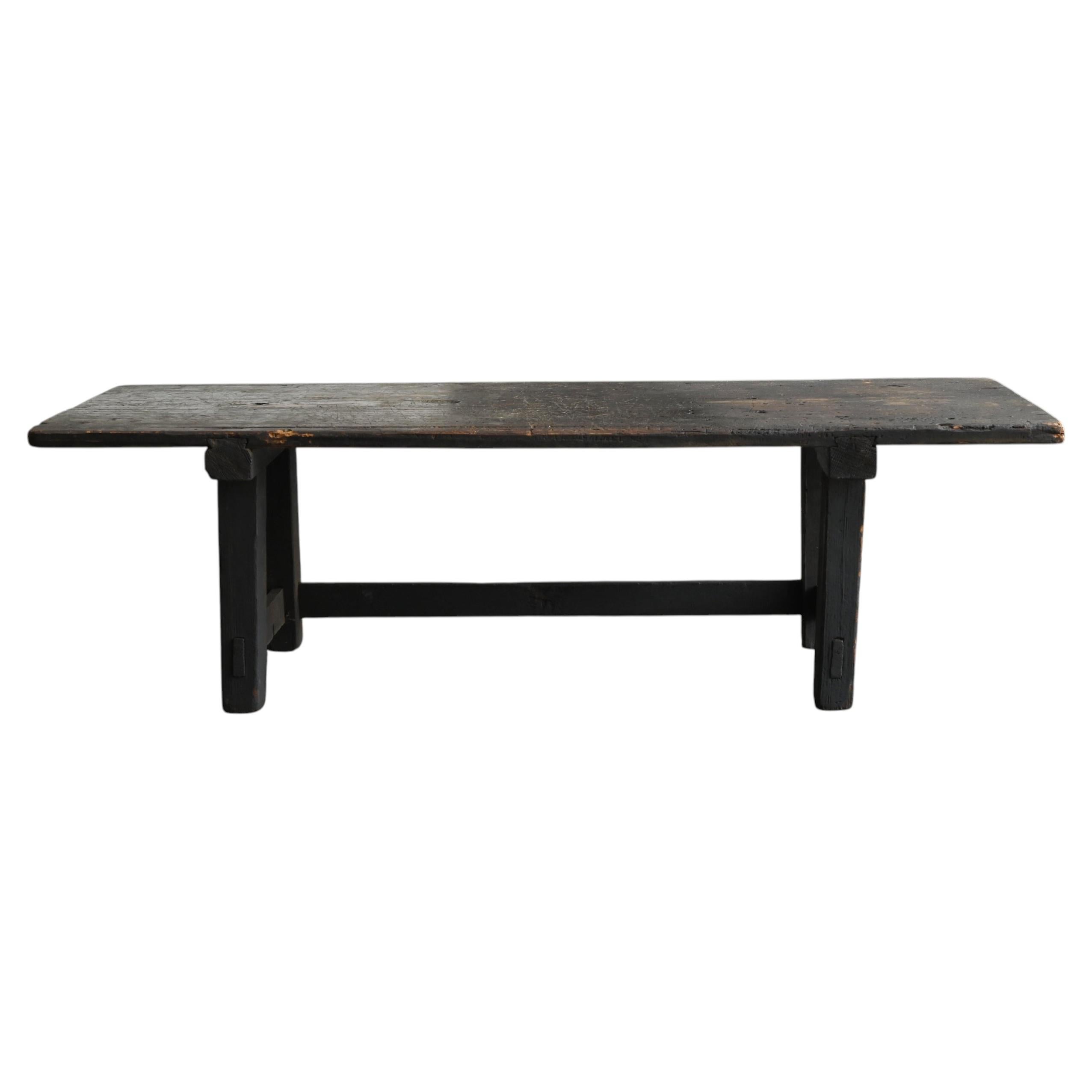 Escritorio antiguo de cedro japonés / Época Meiji-Taisho / Mesa oscurecida por el hollín en venta