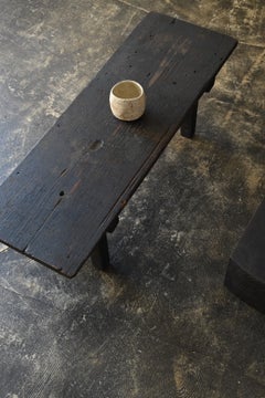 Antique Japanese cedar writing desk / Meiji-Taisho era / Soot-darkened table