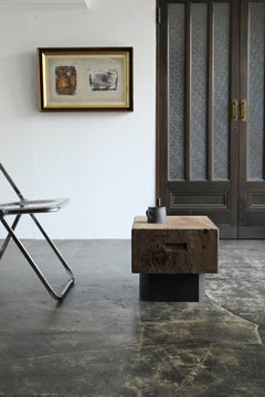 Small old Japanese low table made of zelkova wood/modern side table