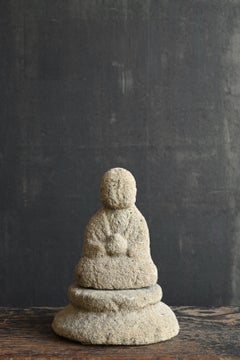 Antique Japanese stone Buddha / Jizo Bodhisattva, Sado Island / Edo 1750-1868