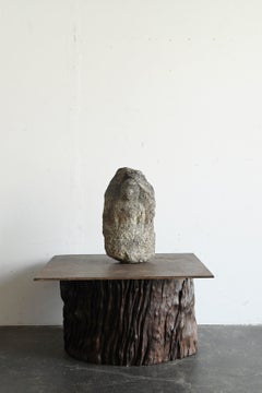 Antique Japanese stone Buddha, Amida Nyorai / Muromachi, 1400s-1500s / Rustic