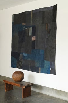 Antique Japanese Boro Cotton Patchwork Textile / Indigo-dyed fabric tapestry