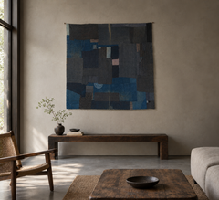 Antique Japanese Boro Cotton Patchwork Textile / Indigo-dyed fabric tapestry