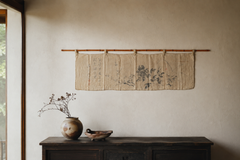 Antique Japanese or Chinese Textile Tapestry / traditional Japanese curtain