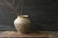 Antique Japanese Tokoname Pottery Jar / Late 12th Century / Wabi-sabi